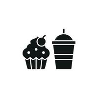 Drink and cupcake icon with a strong design, perfect for marketing materials or social media promotions. vector