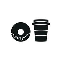 Drink and doughnut icon that radiates warmth and comfort, great for breakfast menus or cozy branding vector