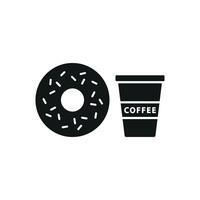 Drink and doughnut icon bursting with color and energy, ideal for festive designs or celebratory events vector
