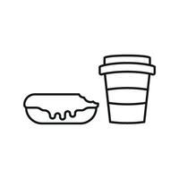 Drink and eclair set icon designed with playful details, great for parties, events, or youth-focused campaigns vector
