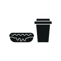 Drink and eclair set icon evoking a handmade, homey charm, great for organic bakeries or warm cafe branding vector