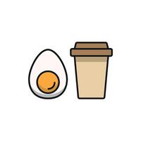 Drink and egg set icon that evokes a warm breakfast vibe, perfect for family-friendly diners or morning menus vector