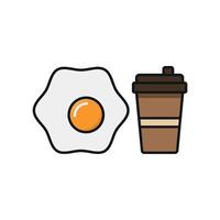 Drink and egg set icon bursting with color and freshness, ideal for promoting nutritious meals or breakfast specials vector