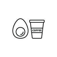 Drink and egg set icon with a neat, adaptable design, suitable for apps, packaging, or online platforms vector