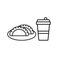 Drink and empanada set icon with a striking design, perfect for menus, ads, or digital campaigns. vector