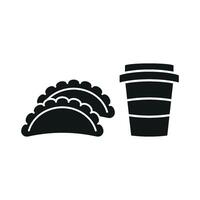 Drink and empanada set icon with a neat, functional design, suitable for packaging, apps, or signage vector