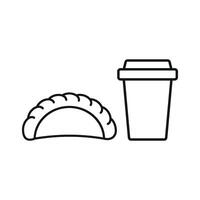 Drink and empanada set icon showcasing fresh, bold colors, ideal for engaging advertisements or online platforms vector