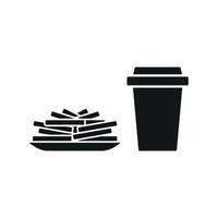Drink and fried fries set icon that radiates joy and liveliness, perfect for party promotions or holiday themes vector