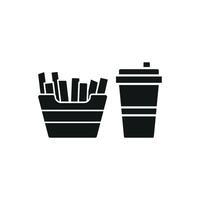 Drink and fried fries set icon with a functional design, suitable for packaging, menus, or digital branding vector