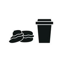 Drink and macaron set icon showcasing a delightful pairing, perfect for cafes or dessert branding vector
