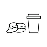 Drink and macaron set icon with refined details, perfect for gourmet dessert shops or high-end cafe menus vector