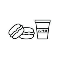 Drink and macaron set icon with a modern, fashionable touch, ideal for upscale patisseries or trendy cafes vector