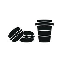 Drink and macaron set icon featuring a sleek, simple aesthetic, great for websites, menus, or packaging vector