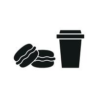 Drink and macaron set icon with playful energy, great for branding food festivals or lively social campaigns vector