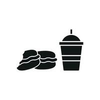 Drink and macaron set icon evoking the charm of handmade treats, ideal for local patisseries or quaint cafes vector