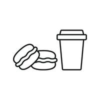 Drink and macaron set icon highlighting the irresistible charm of desserts, perfect for pastry promotions vector