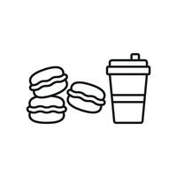 Drink and macaron set icon with a tidy design, perfect for packaging, digital platforms, or branding materials vector