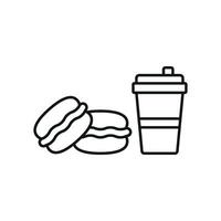 Drink and macaron set icon with polished details, great for branding exclusive patisseries or gourmet products vector