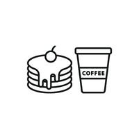 Drink and pancake set icon featuring a sleek, modern design, great for apps, menus, or promotional materials vector