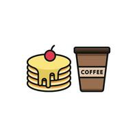Drink and pancake set icon capturing the warmth of a comforting breakfast combo, perfect for cafes or diners vector