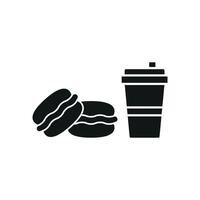Drink and macaron set icon featuring artistic patterns, perfect for unique branding or bespoke product lines vector