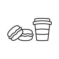 Drink and macaron set icon styled with airy, pastel tones, great for promoting light snacks or refreshing drinks vector