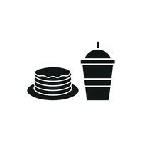 Drink and pancake set icon with creative details, perfect for boutique eateries or custom design needs vector
