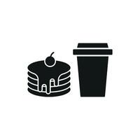 Drink and pancake set icon featuring charming, delightful elements, ideal for branding children's menu vector