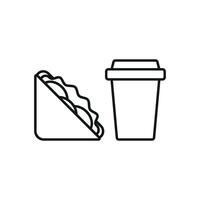 Drink and sandwich set icon showcasing a colorful and appetizing pairing, ideal for food trucks or outdoor events vector