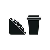Drink and sandwich set icon highlighting the combination of crispy sandwiches and cool beverages, perfect for enticing customers vector