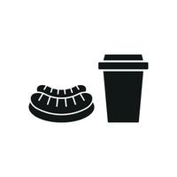 Drink and sausage set icon showcasing juicy sausages paired with refreshing drinks, perfect for summer BBQs vector