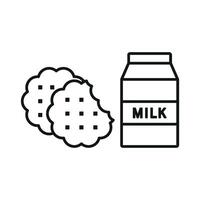 Milk and biscuit set icon featuring a clean, modern design, ideal for trendy food apps or digital platforms vector