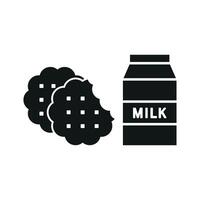 Milk and biscuit set icon with a sweet and indulgent look, perfect for dessert-focused themes or menus vector
