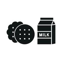Milk and biscuit set icon offering a sense of comfort and relaxation, ideal for home-style branding vector