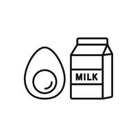 Milk and egg set icon showcasing a healthy, balanced breakfast pairing, perfect for cafes or wellness menu vector