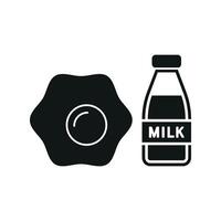 Milk and hamburger set icon showcasing bold colors and a delicious look, great for marketing campaigns or menus vector