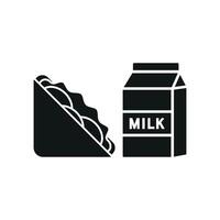 Milk and sandwich set icon blending the creamy richness of milk with the hearty flavor of a sandwich, perfect for unique menus vector