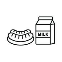 Milk and sausage set icon designed with clean lines and simplicity, ideal for modern cafes or digital platforms vector