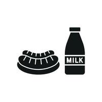 Milk and sausage set icon featuring bold, dynamic visuals, great for social media campaigns or digital branding vector