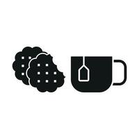 Tea and biscuit set icon designed with simplicity and sophistication, ideal for high-end tea rooms or upscale events vector