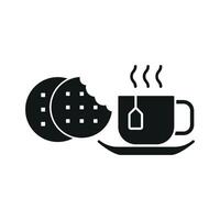 Tea and biscuit set icon featuring lively colors and inviting visuals, ideal for casual tea spots or bakeries vector