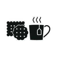 Tea and biscuit set icon capturing a cozy, rustic feel, perfect for country-style cafes or tea gardens vector