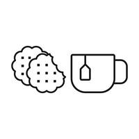 Tea and biscuit set icon featuring a timeless look, suitable for refined events or afternoon tea experiences vector