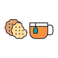 Tea and biscuit set icon designed to evoke a sense of relaxation and warmth, ideal for tea lounges or cafes vector