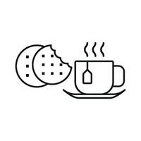 Tea and biscuit set icon featuring a natural, sustainable approach, perfect for eco-friendly or farm-to-table establishments vector