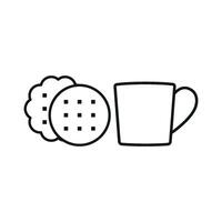 Tea and biscuit set icon evoking nostalgic memories of traditional teatime, great for vintage or retro branding vector