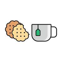 Tea and biscuit set icon styled for a modern, sophisticated aesthetic, great for contemporary tea experiences vector
