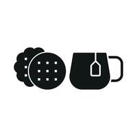 Tea and biscuit set icon emphasizing a wholesome, inviting experience, perfect for bakery or brunch menus vector