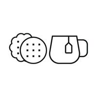 Tea and biscuit set food icon basic design vector