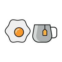 Tea and egg set icon featuring a wholesome, natural combination ideal for health-conscious dining vector